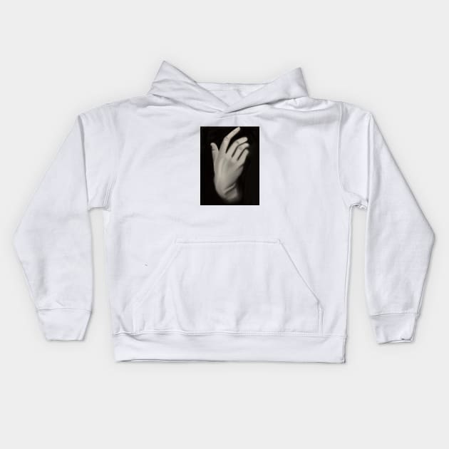 Hand portrait Kids Hoodie by Sweeterfuturedesigns